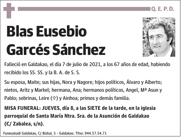 Blas Eusebio Garcés Sánchez