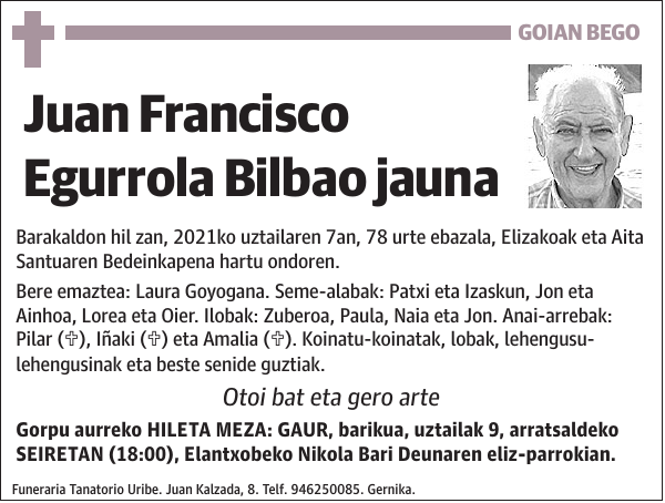 Juan Francisco Egurrola Bilbao