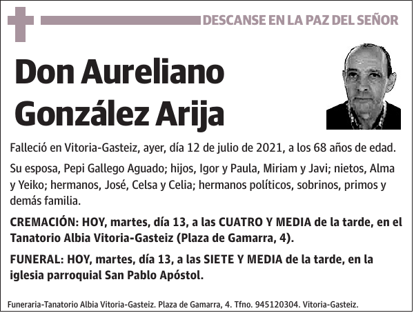 GONZALEZ ARIJA, AURELIANO