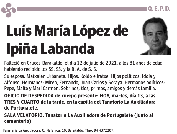 LOPEZ DE IPIÑA LABANDA, LUIS MARIA