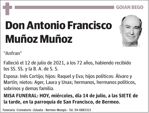 Antonio Francisco Muñoz Muñoz