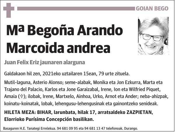 Mª Begoña Arando Marcoida