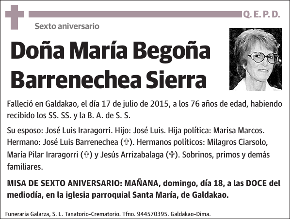 María Begoña Barrenechea Sierra