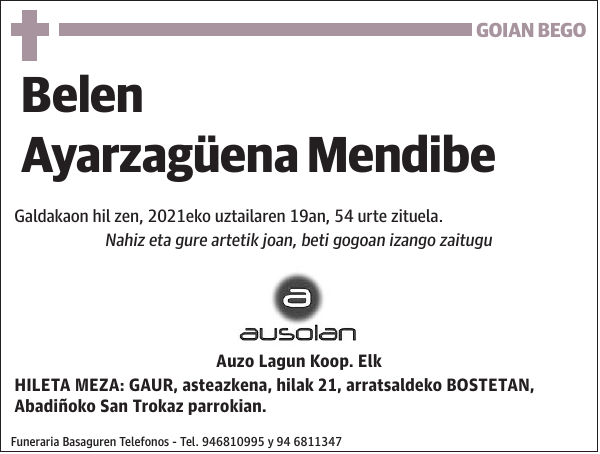 Belen Ayarzagüena Mendibe