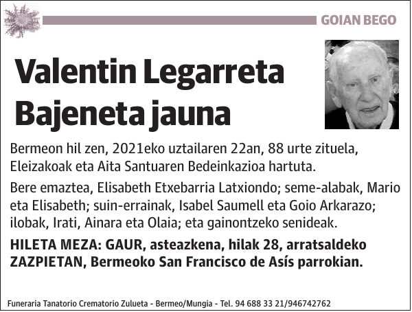 Valentin Legarreta Bajeneta