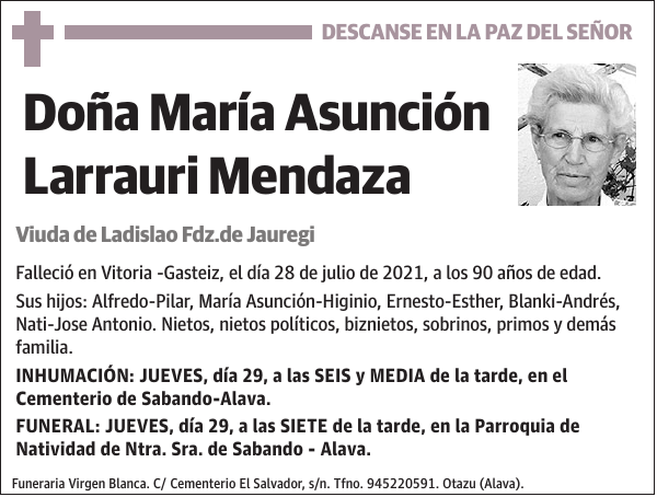 María Asunción Larrauri Mendaza