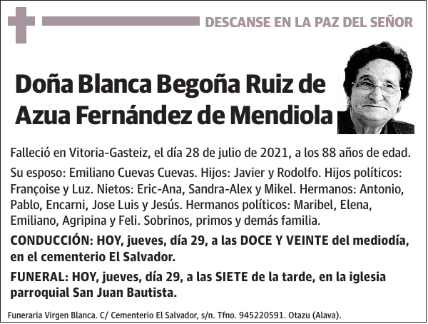 Blanca Begoña Ruiz de Azua Fernández de Mendiola