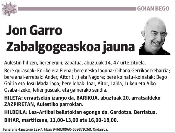 Jon Garro Zabalgogeaskoa