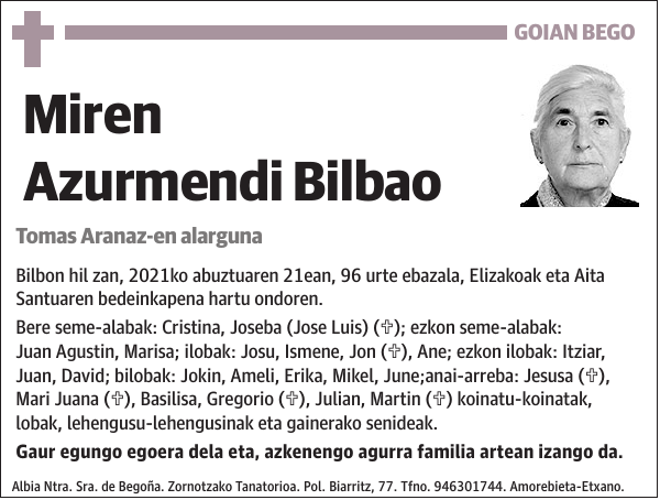 Miren Azurmendi Bilbao