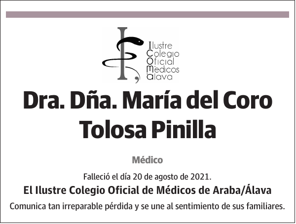 Dra. Dña. María del Coro Tolosa Pinilla