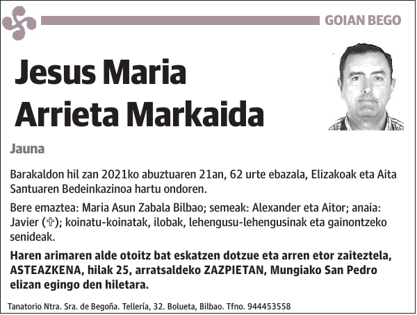 Jesus Maria Arrieta Markaida