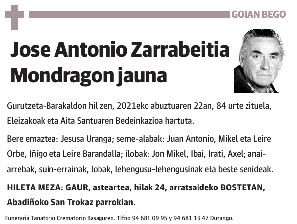 Jose Antonio Zarrabeitia Mondragon