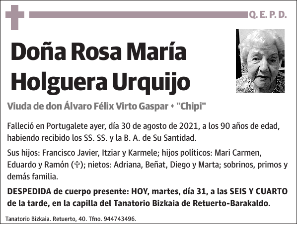 Rosa María Holguera Urquijo