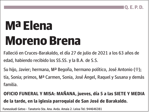 Mª Elena Moreno Brena