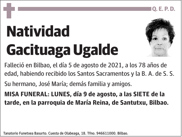 Natividad Gacituaga Ugalde