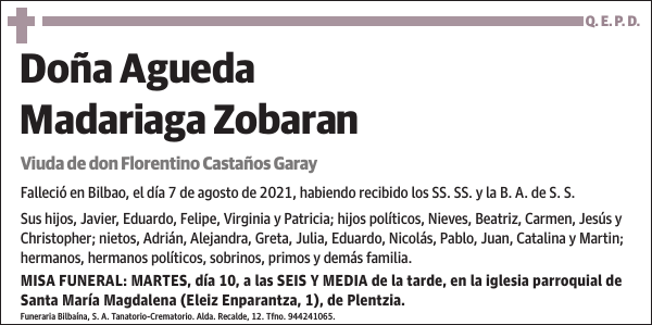 Agueda Madariaga Zobaran