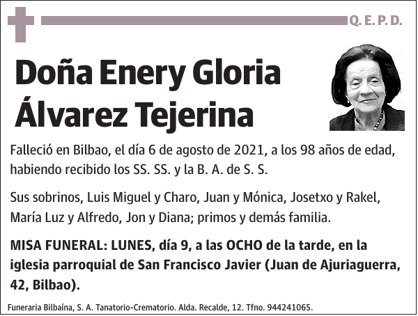 Enery Gloria Álvarez Tejerina