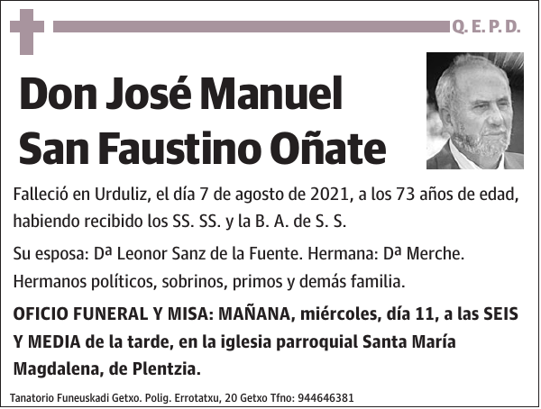 José Manuel San Faustino Oñate