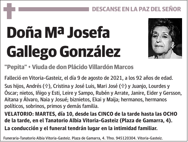 Mª Josefa Gallego González