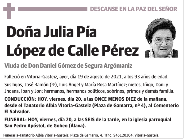 Julia Pía López de Calle Pérez