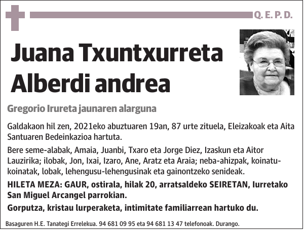 Juana Txuntxurreta Alberdi