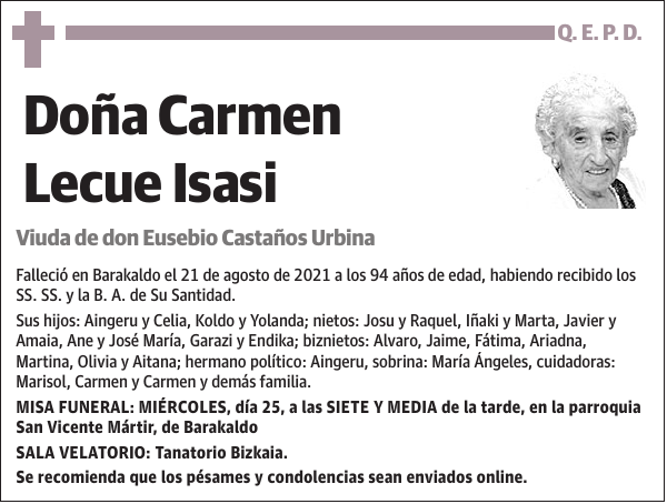 Carmen Lecue Isasi