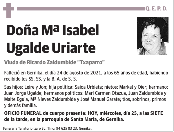 Mª Isabel Ugalde Uriarte