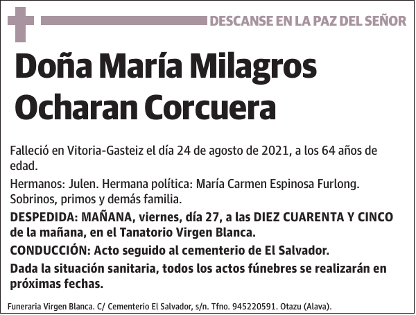 María Milagros Ocharan Corcuera