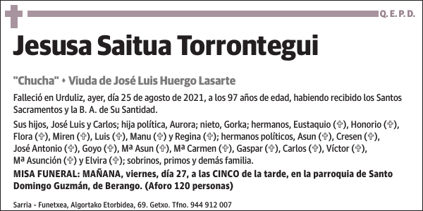 Jesusa Saitua Torrontegui