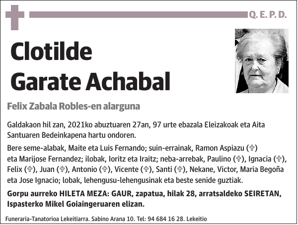 Clotilde Garate Achabal