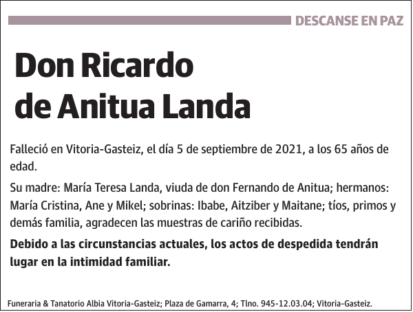 Ricardo de Anitua Landa