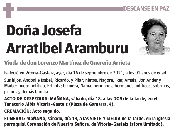 Josefa Arratibel Aramburu