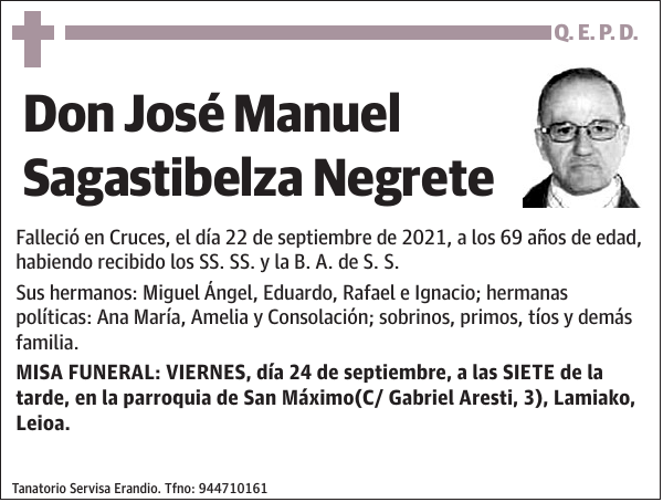 José Manuel Sagastibelza Negrete