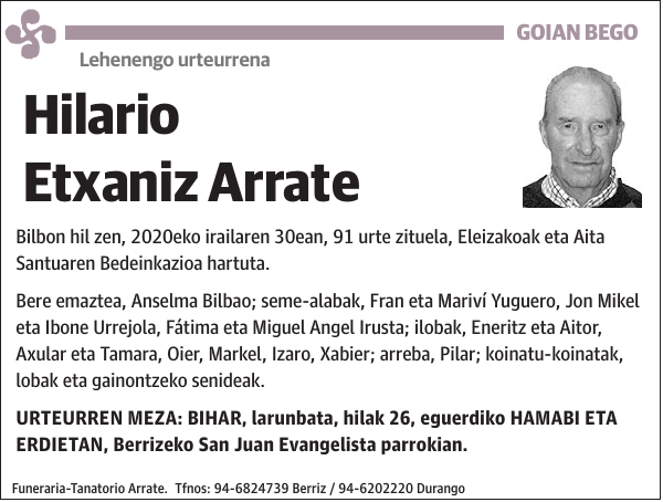 Hilario Etxaniz Arrate