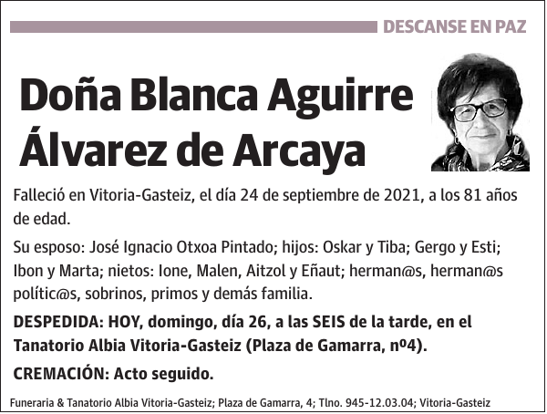 Blanca Aguirre Álvarez de Arcaya