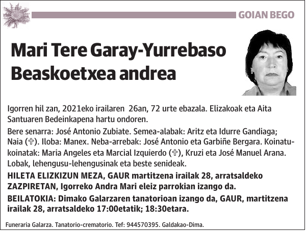 Mari Tere Garay-Yurrebaso Beaskoetxea