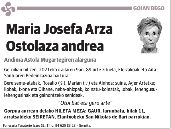 Maria Josefa Arza Ostolaza