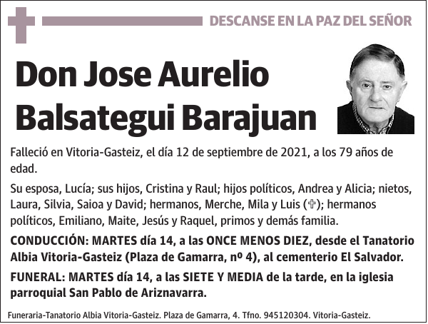 Jose Aurelio Balsategui Barajuan