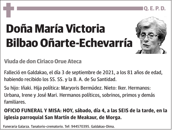 María Victoria Bilbao Oñarte-Echevarría