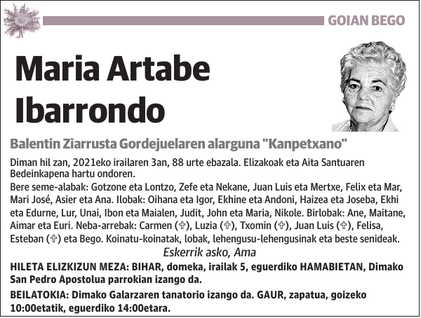 Maria Artabe Ibarrondo