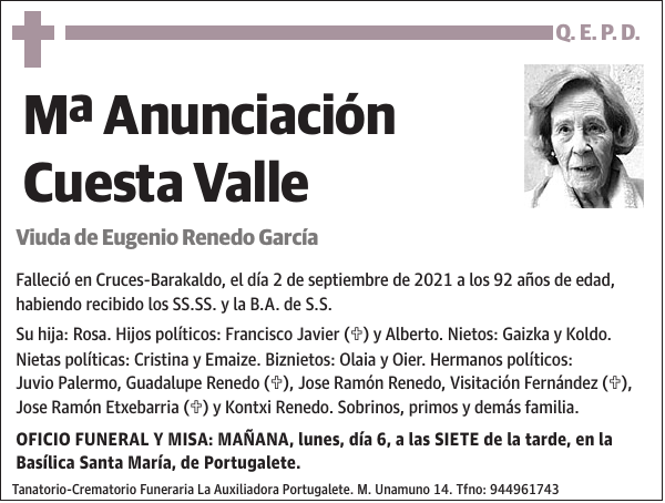 Mª Anunciación Cuesta Valle