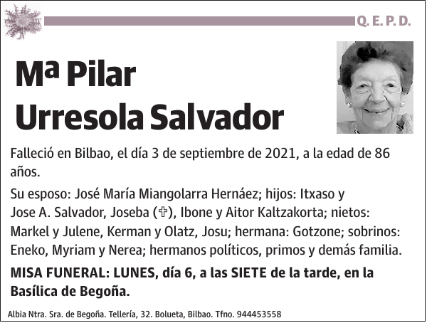 Mª Pilar Urresola Salvador