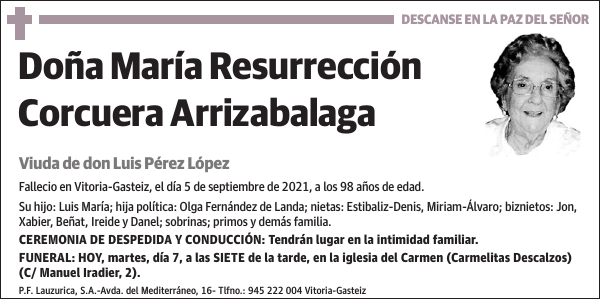 María Resurrección Corcuera Arrizabalaga