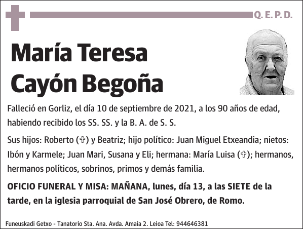 María Teresa Cayón Begoña