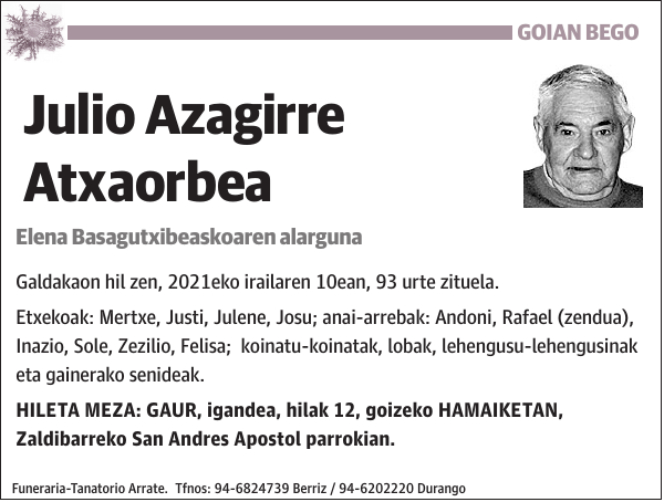 Julio Azagirre Atxaorbea