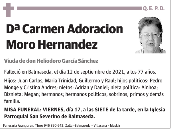 Carmen Adoracion Moro Hernandez