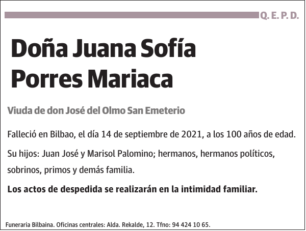 Juana Sofía Porres Mariaca