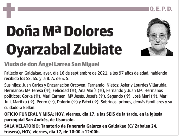 Mª Dolores Oyarzabal Zubiate