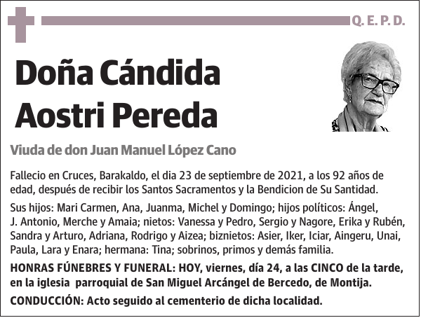 Cándida Aostri Pereda