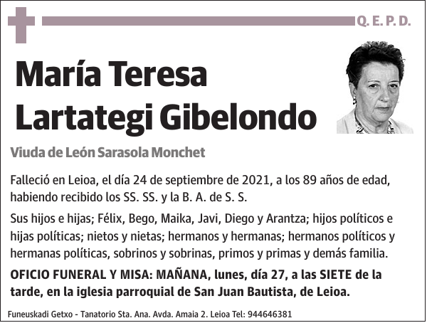 María Teresa Lartategi Gibelondo